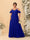 A-Line/Princess V-Neck Spaghetti Straps Chiffon Ruched Plus Size Bridesmaid Dresses