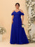 A-Line/Princess V-Neck Spaghetti Straps Chiffon Ruched Plus Size Bridesmaid Dresses