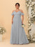 A-Line/Princess V-Neck Spaghetti Straps Chiffon Ruched Plus Size Bridesmaid Dresses