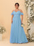 A-Line/Princess V-Neck Spaghetti Straps Chiffon Ruched Plus Size Bridesmaid Dresses