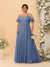 A-Line/Princess V-Neck Spaghetti Straps Chiffon Ruched Plus Size Bridesmaid Dresses