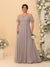 A-Line/Princess V-Neck Spaghetti Straps Chiffon Ruched Plus Size Bridesmaid Dresses