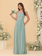 Chiffon A-Line/Princess Square Neck Sleeveless Bridesmaid Dresses with Pleats