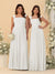 Chiffon A-Line/Princess Square Neck Sleeveless Bridesmaid Dresses with Pleats