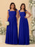 Chiffon A-Line/Princess Square Neck Sleeveless Bridesmaid Dresses with Pleats