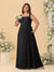 Chiffon A-Line/Princess Square Neck Sleeveless Plus Size Bridesmaid Dresses with Pleats