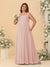 Chiffon A-Line/Princess Square Neck Sleeveless Plus Size Bridesmaid Dresses with Pleats