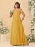Chiffon A-Line/Princess Square Neck Sleeveless Plus Size Bridesmaid Dresses with Pleats
