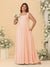 Chiffon A-Line/Princess Square Neck Sleeveless Plus Size Bridesmaid Dresses with Pleats