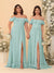 Chiffon A-Line/Princess Off-the-Shoulder Short Sleeves Ruched Bridesmaid Dresses