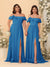 Chiffon A-Line/Princess Off-the-Shoulder Short Sleeves Ruched Bridesmaid Dresses