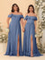 Chiffon A-Line/Princess Off-the-Shoulder Short Sleeves Ruched Bridesmaid Dresses
