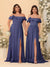 Chiffon A-Line/Princess Off-the-Shoulder Short Sleeves Ruched Bridesmaid Dresses