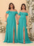 Chiffon A-Line/Princess Off-the-Shoulder Short Sleeves Ruched Bridesmaid Dresses