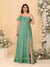 Chiffon A-Line/Princess Off-the-Shoulder Short Sleeves Plus Size Bridesmaid Dresses with Side Slit