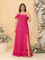 Chiffon A-Line/Princess Off-the-Shoulder Short Sleeves Plus Size Bridesmaid Dresses with Side Slit