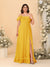 Chiffon A-Line/Princess Off-the-Shoulder Short Sleeves Plus Size Bridesmaid Dresses with Side Slit