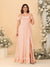Chiffon A-Line/Princess Off-the-Shoulder Short Sleeves Plus Size Bridesmaid Dresses with Side Slit