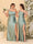 Sheath/Column One-Shoulder Sleeveless Split Side Bridesmaid Dresses with Ruffles