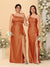 Sheath/Column One-Shoulder Sleeveless Split Side Bridesmaid Dresses with Ruffles
