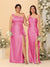 Sheath/Column One-Shoulder Sleeveless Split Side Bridesmaid Dresses with Ruffles