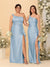 Sheath/Column One-Shoulder Sleeveless Split Side Bridesmaid Dresses with Ruffles