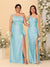 Sheath/Column One-Shoulder Sleeveless Split Side Bridesmaid Dresses with Ruffles