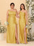 Sheath/Column One-Shoulder Sleeveless Split Side Bridesmaid Dresses with Ruffles