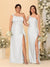 Sheath/Column One-Shoulder Sleeveless Split Side Bridesmaid Dresses with Ruffles