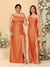 Sheath/Column One-Shoulder Sleeveless Split Side Bridesmaid Dresses with Ruffles