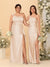 Sheath/Column One-Shoulder Sleeveless Split Side Bridesmaid Dresses with Ruffles