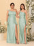 Sheath/Column One-Shoulder Sleeveless Split Side Bridesmaid Dresses with Ruffles