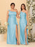 Sheath/Column One-Shoulder Sleeveless Split Side Bridesmaid Dresses with Ruffles