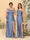 Sheath/Column One-Shoulder Sleeveless Split Side Bridesmaid Dresses with Ruffles