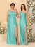 Sheath/Column One-Shoulder Sleeveless Split Side Bridesmaid Dresses with Ruffles