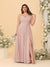 A-Line/Princess Spaghetti Straps Sleeveless Ruched Bridesmaid Dresses with Side Slit