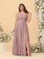 A-Line/Princess Spaghetti Straps Sleeveless Ruched Bridesmaid Dresses with Side Slit