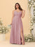 A-Line/Princess Spaghetti Straps Sleeveless Ruched Bridesmaid Dresses with Side Slit