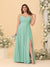 A-Line/Princess Spaghetti Straps Sleeveless Ruched Bridesmaid Dresses with Side Slit