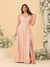 A-Line/Princess Spaghetti Straps Sleeveless Ruched Bridesmaid Dresses with Side Slit