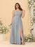 A-Line/Princess Spaghetti Straps Sleeveless Ruched Bridesmaid Dresses with Side Slit