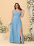 A-Line/Princess Spaghetti Straps Sleeveless Ruched Bridesmaid Dresses with Side Slit
