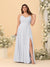 A-Line/Princess Spaghetti Straps Sleeveless Ruched Bridesmaid Dresses with Side Slit