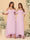 A-Line/Princess Off-the-Shoulder Spaghetti Straps Sleeveless Bridesmaid Dresses with Ruffles