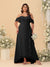 A-Line/Princess Off-the-Shoulder Plus Size Bridesmaid Dresses with Ruffles