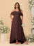A-Line/Princess Off-the-Shoulder Plus Size Bridesmaid Dresses with Ruffles
