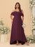 A-Line/Princess Off-the-Shoulder Plus Size Bridesmaid Dresses with Ruffles