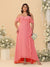 A-Line/Princess Off-the-Shoulder Plus Size Bridesmaid Dresses with Ruffles