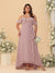 A-Line/Princess Off-the-Shoulder Plus Size Bridesmaid Dresses with Ruffles