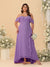 A-Line/Princess Off-the-Shoulder Plus Size Bridesmaid Dresses with Ruffles